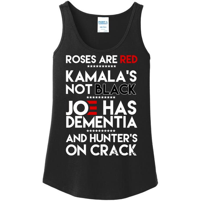 Roses Are Red Kamala's Not Black Joe Has Dementia And Hunters On Crack Ladies Essential Tank