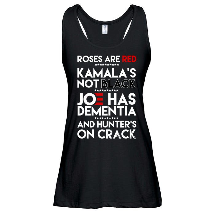 Roses Are Red Kamala's Not Black Joe Has Dementia And Hunters On Crack Ladies Essential Flowy Tank