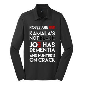 Roses Are Red Kamala's Not Black Joe Has Dementia And Hunters On Crack Silk Touch Performance Long Sleeve Polo