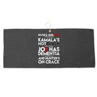 Roses Are Red Kamala's Not Black Joe Has Dementia And Hunters On Crack Large Microfiber Waffle Golf Towel