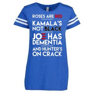 Roses Are Red Kamala's Not Black Joe Has Dementia And Hunters On Crack Enza Ladies Jersey Football T-Shirt