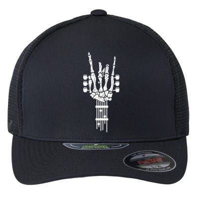 Rock And Roll Punk Rock Band Concert Guitar Accessories Gift Flexfit Unipanel Trucker Cap