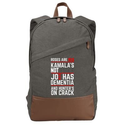 Roses Are Red Kamalas Not Black Joe Has Dementia And Hunters On Crack Cotton Canvas Backpack