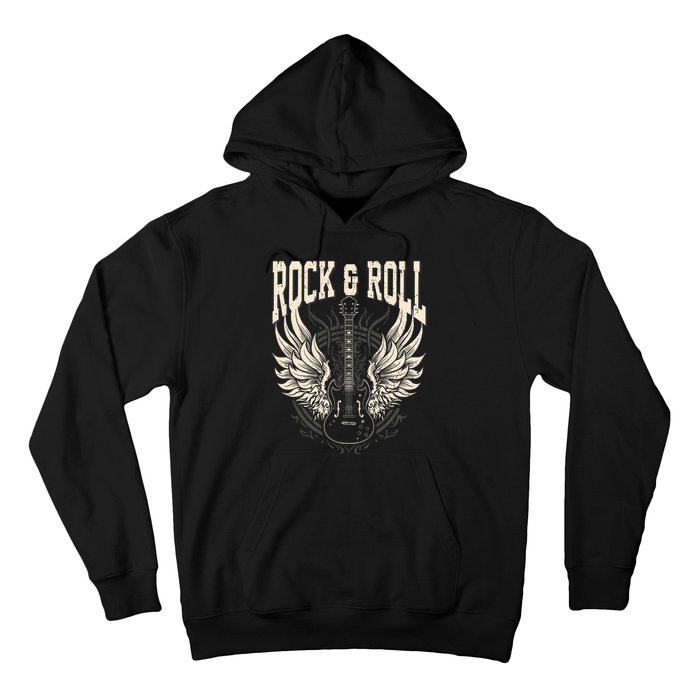 Rock And Roll Lover Gifts Cool Electric Guitar Concert Band Hoodie