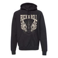 Rock And Roll Lover Gifts Cool Electric Guitar Concert Band Premium Hoodie