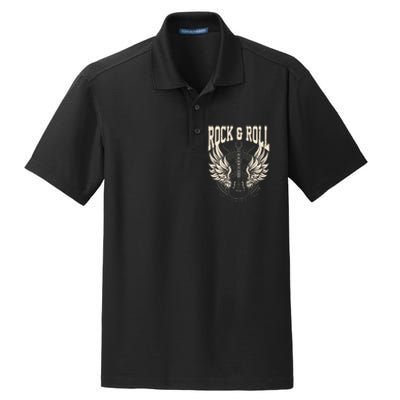 Rock And Roll Lover Gifts Cool Electric Guitar Concert Band Dry Zone Grid Polo