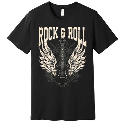 Rock And Roll Lover Gifts Cool Electric Guitar Concert Band Premium T-Shirt