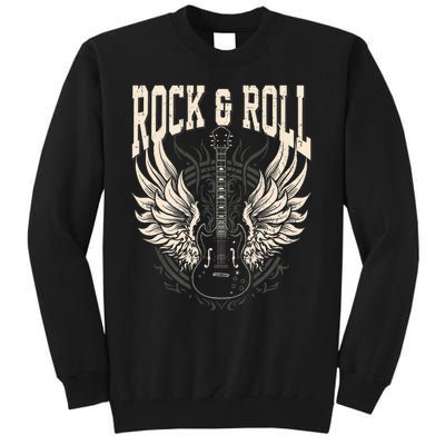 Rock And Roll Lover Gifts Cool Electric Guitar Concert Band Tall Sweatshirt