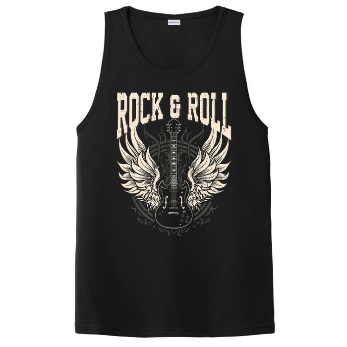 Rock And Roll Lover Gifts Cool Electric Guitar Concert Band PosiCharge Competitor Tank