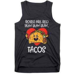 Roses Are Red Blah Tacos Funny Valentine Day Food Lover Gift Tank Top