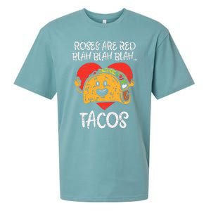 Roses Are Red Blah Tacos Funny Valentine Day Food Lover Gift Sueded Cloud Jersey T-Shirt