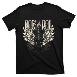 Rock And Roll Electric Guitar Wings Music Concert Guitarist T-Shirt