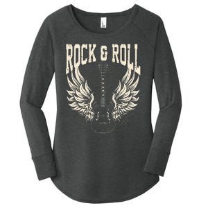 Rock And Roll Lover Gifts Cool Electric Guitar Concert Band Women's Perfect Tri Tunic Long Sleeve Shirt