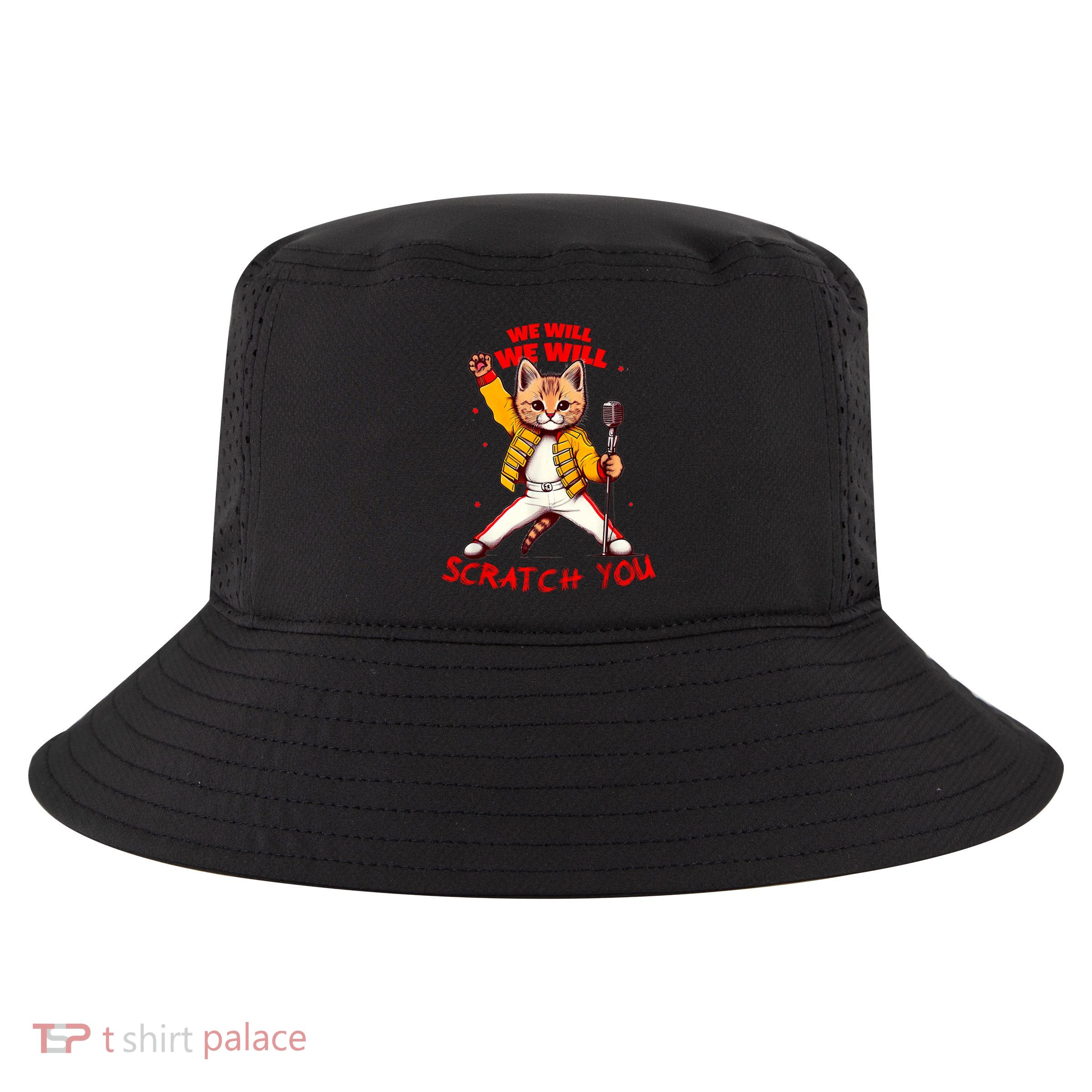 Rock And Roll Cat Classic Rock & Roll Design Cool Comfort Performance Bucket Hat