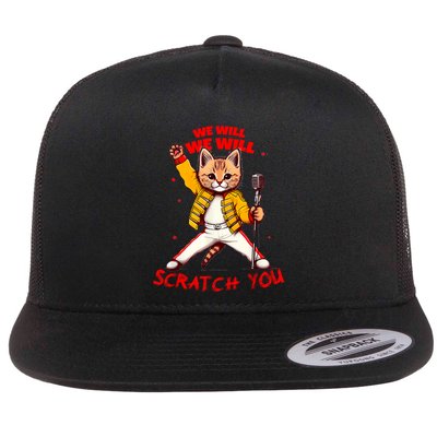 Rock And Roll Cat Classic Rock & Roll Design Flatbill Hat