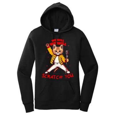 Rock And Roll Cat Classic Rock & Roll Design Women's Pullover Hoodie