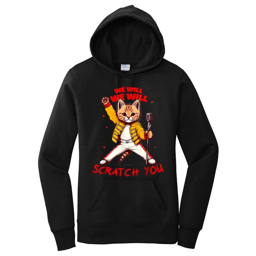 Rock And Roll Cat Classic Rock & Roll Design Women's Pullover Hoodie