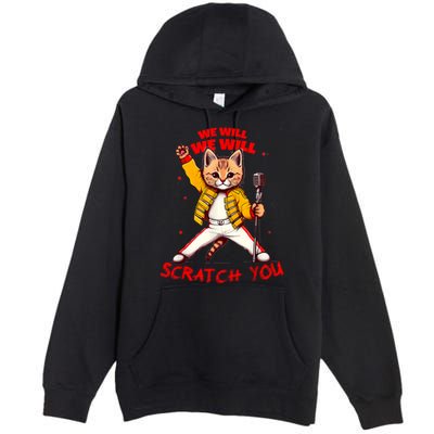 Rock And Roll Cat Classic Rock & Roll Design Premium Pullover Hoodie
