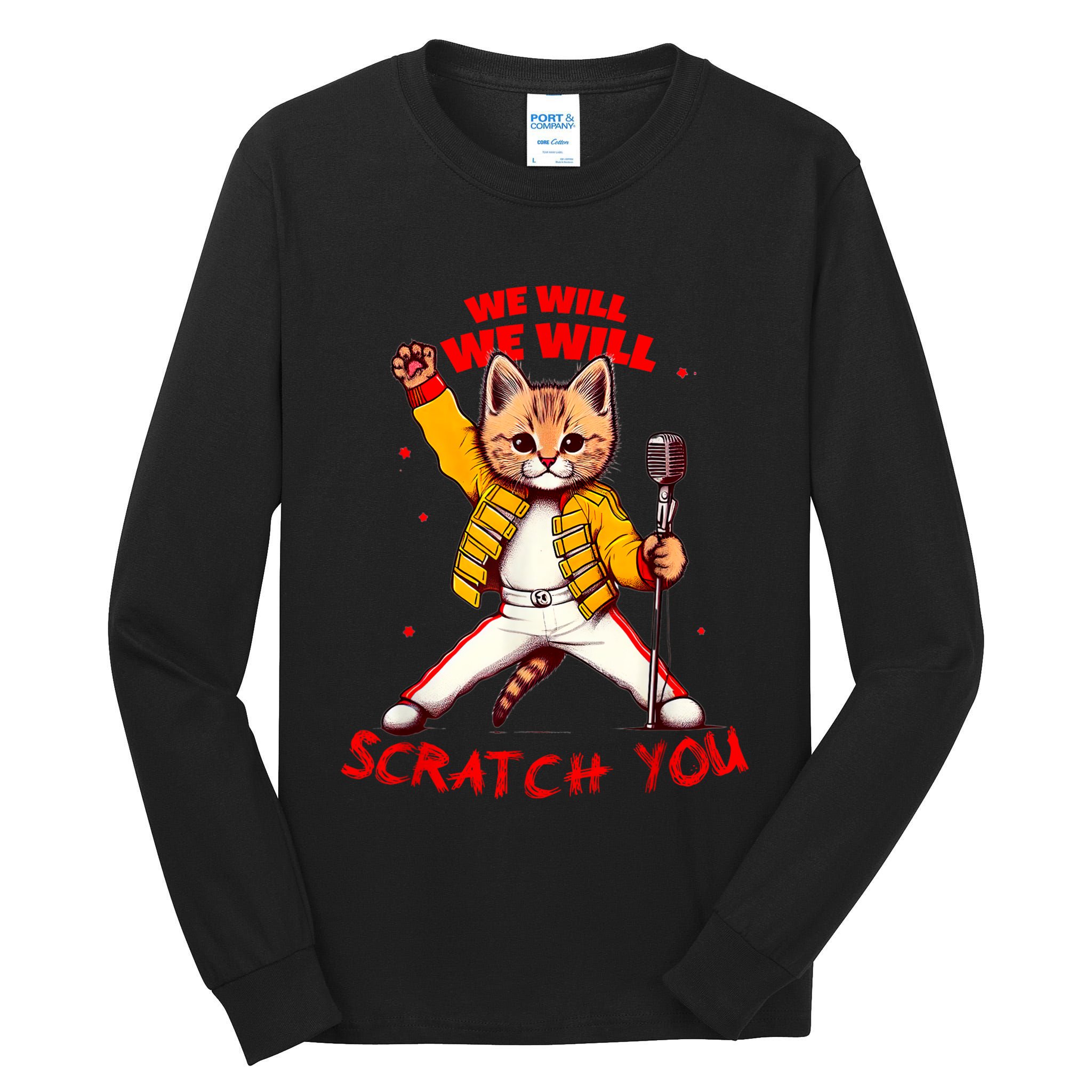 Rock And Roll Cat Classic Rock & Roll Design Tall Long Sleeve T-Shirt