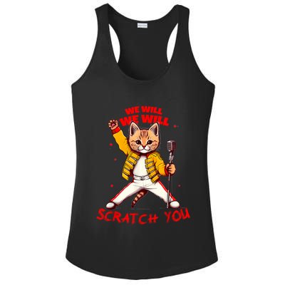 Rock And Roll Cat Classic Rock & Roll Design Ladies PosiCharge Competitor Racerback Tank