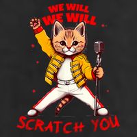 Rock And Roll Cat Classic Rock & Roll Design Large Microfiber Waffle Golf Towel