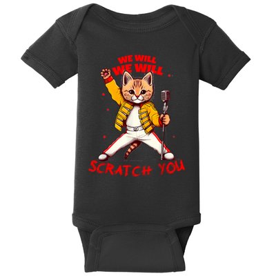 Rock And Roll Cat Classic Rock & Roll Design Baby Bodysuit