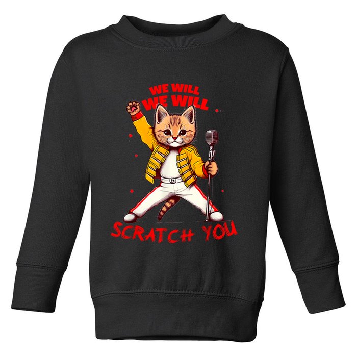 Rock And Roll Cat Classic Rock & Roll Design Toddler Sweatshirt