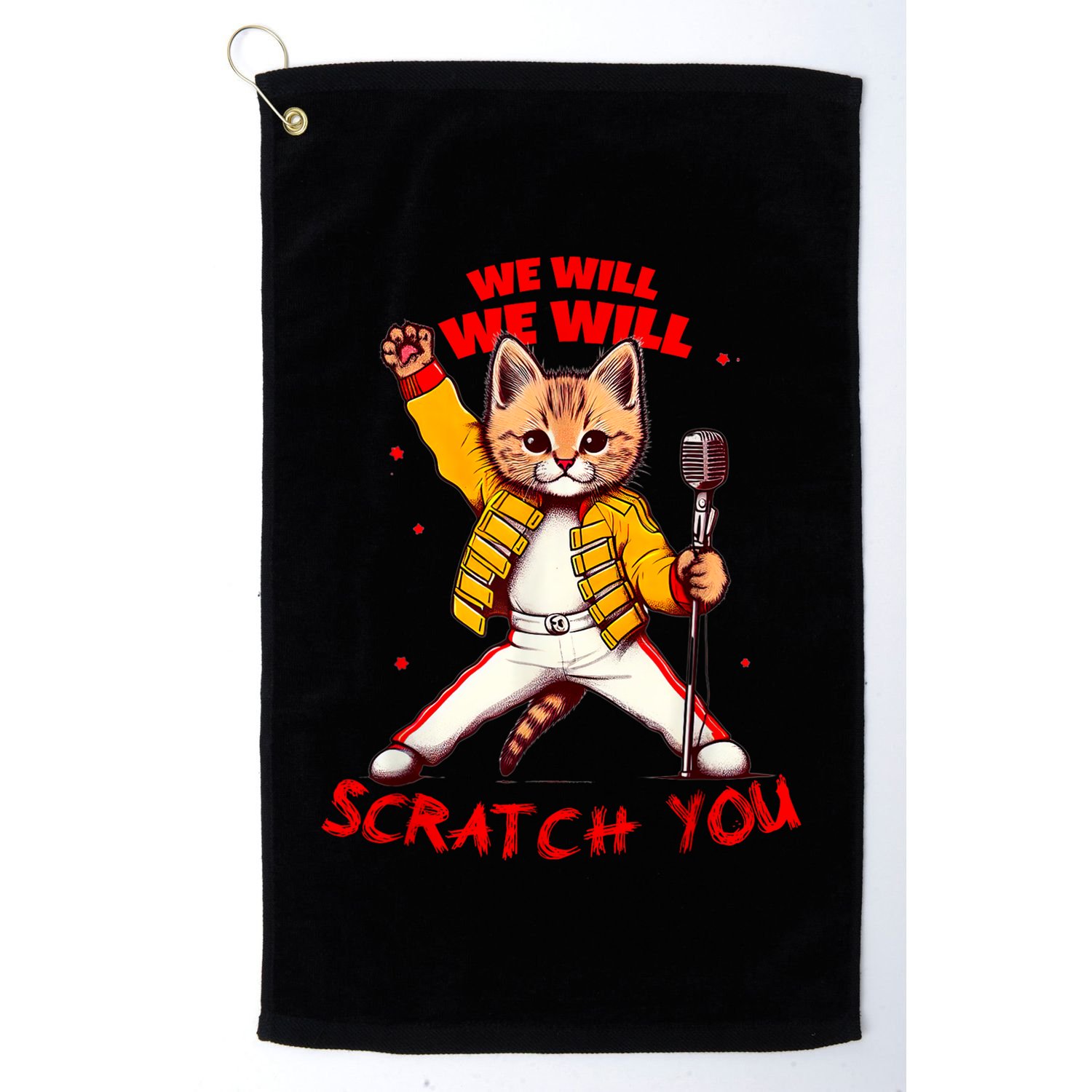 Rock And Roll Cat Classic Rock & Roll Design Golf Towel