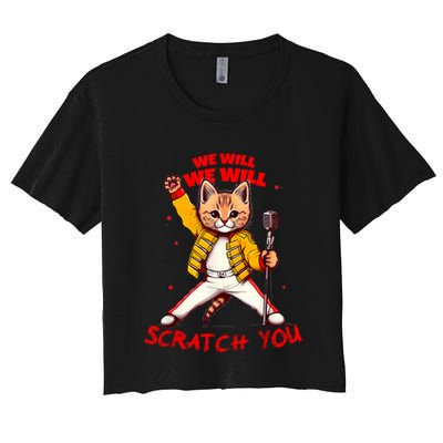 Rock And Roll Cat Classic Rock & Roll Design Crop Top