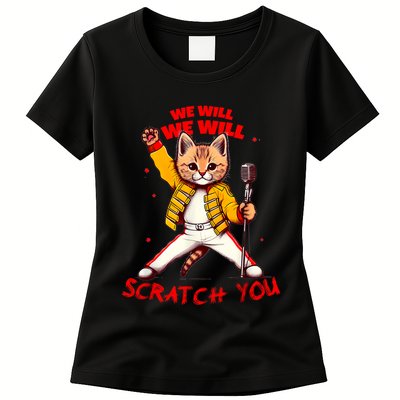 Rock And Roll Cat Classic Rock & Roll Design Womens T-Shirt