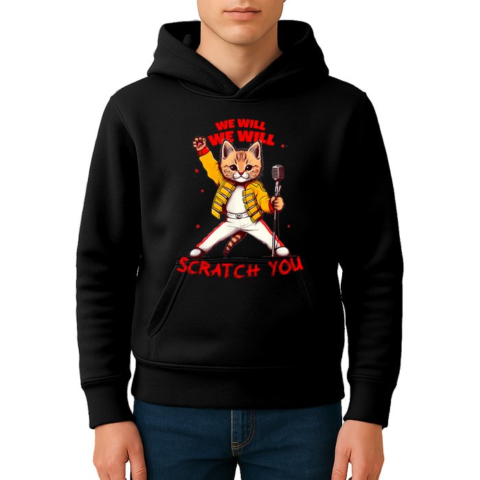 Rock And Roll Cat Classic Rock & Roll Design Kids Hoodie