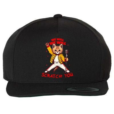 Rock And Roll Cat Classic Rock & Roll Design Wool Snapback Cap