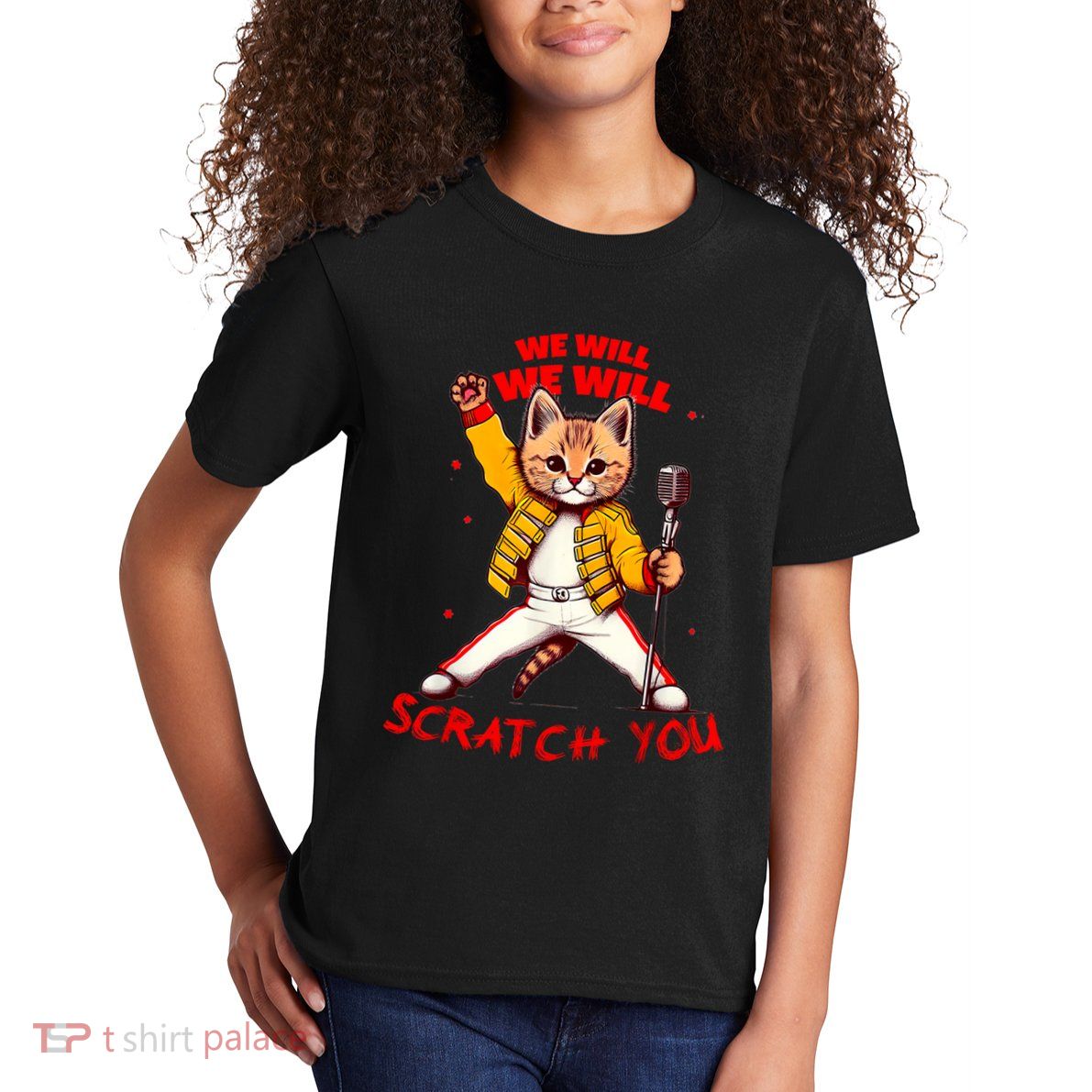 Rock And Roll Cat Classic Rock & Roll Design Kids T-Shirt