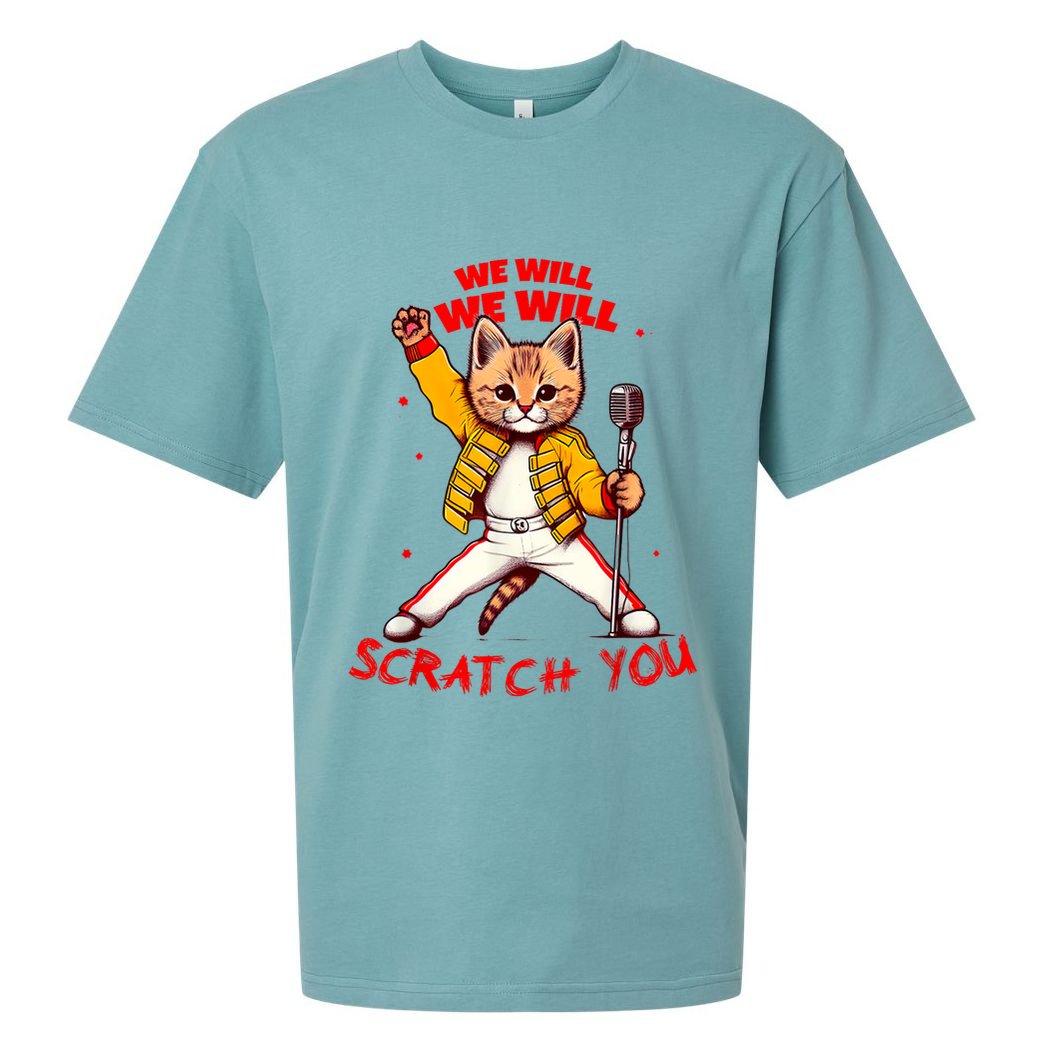 Rock And Roll Cat Classic Rock & Roll Design Sueded Cloud Jersey T-Shirt