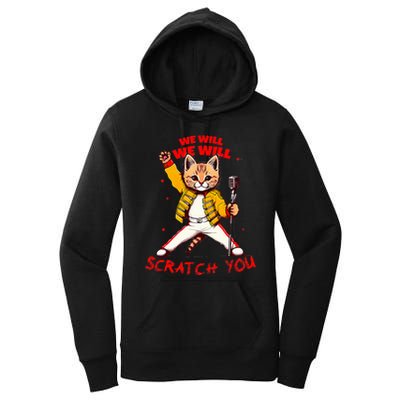 Rock And Roll Cat Classic Rock & Roll Design Women's Pullover Hoodie