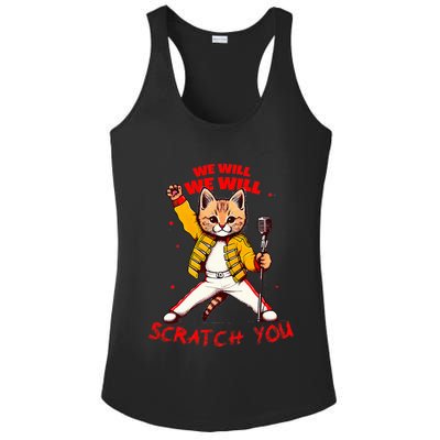 Rock And Roll Cat Classic Rock & Roll Design Ladies PosiCharge Competitor Racerback Tank