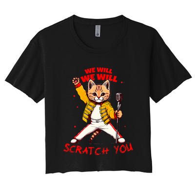 Rock And Roll Cat Classic Rock & Roll Design Crop Top
