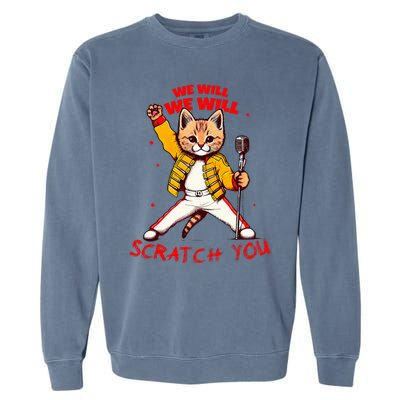 Rock And Roll Cat Classic Rock & Roll Design Garment-Dyed Sweatshirt