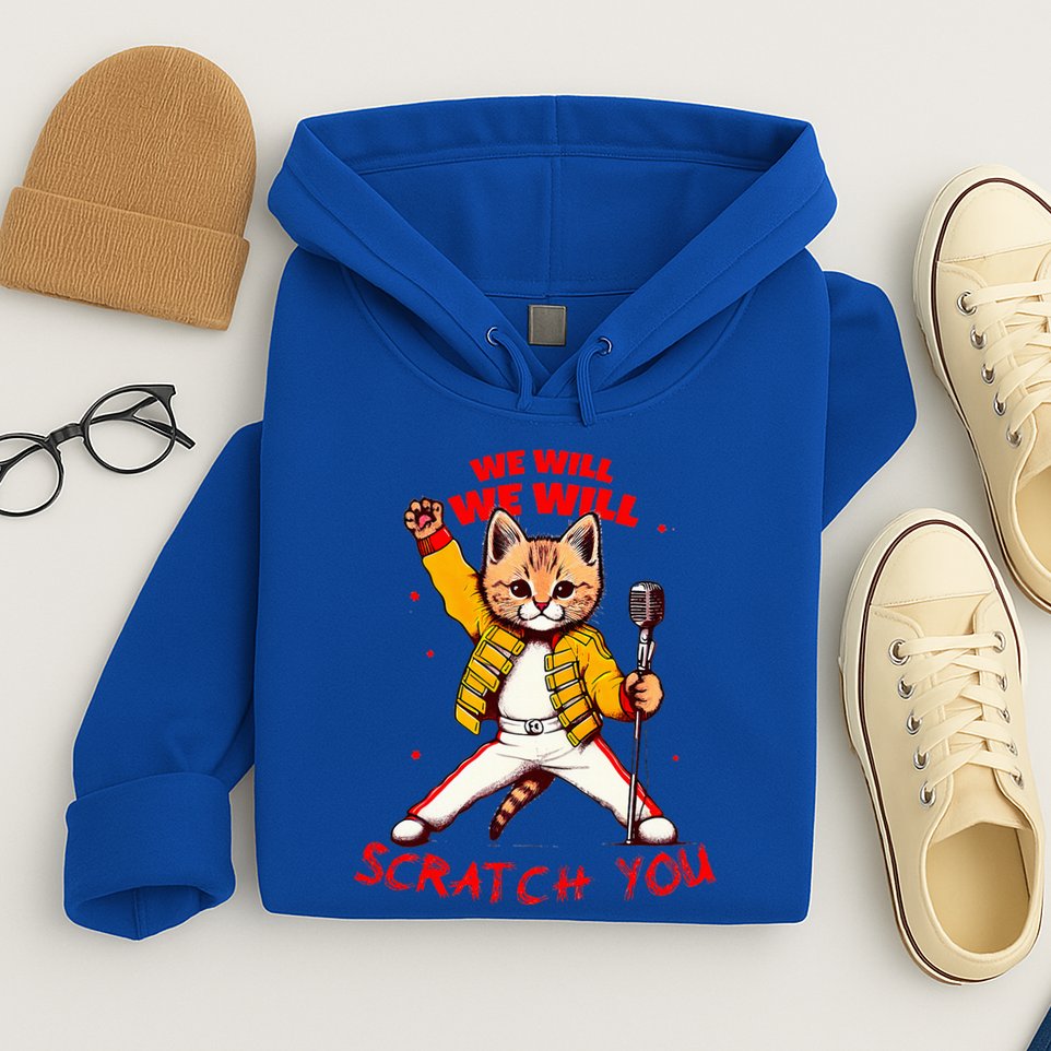 Rock And Roll Cat Classic Rock & Roll Design Hoodie