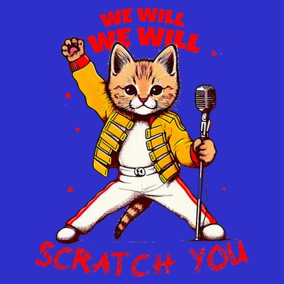 Rock And Roll Cat Classic Rock & Roll Design T-Shirt