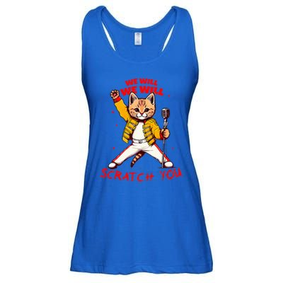 Rock And Roll Cat Classic Rock & Roll Design Ladies Essential Flowy Tank