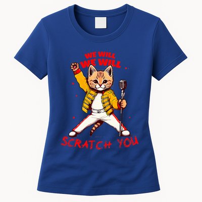 Rock And Roll Cat Classic Rock & Roll Design Womens T-Shirt