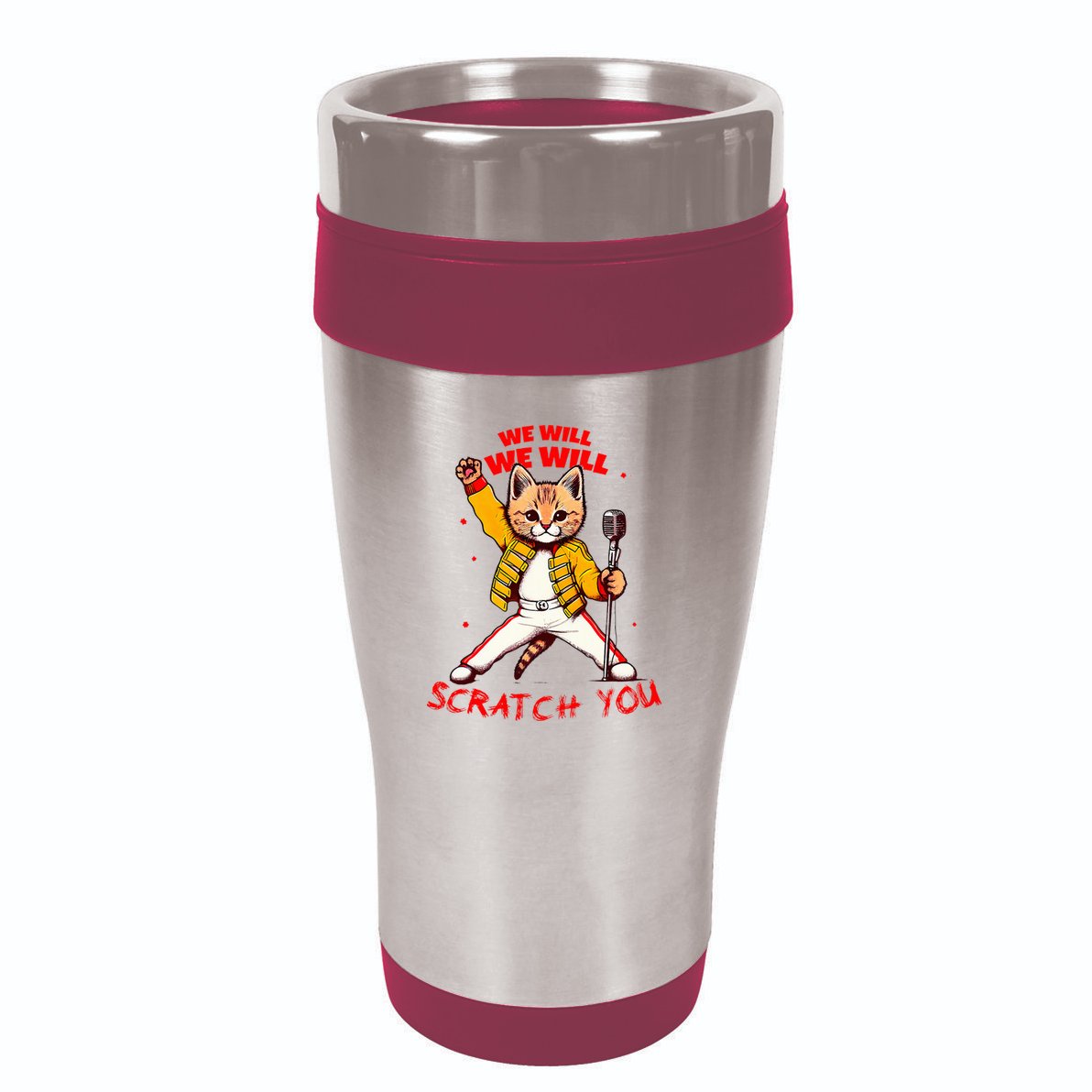 Rock And Roll Cat Classic Rock & Roll Design 16oz Travel Tumbler