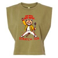 Rock And Roll Cat Classic Rock & Roll Design Garment-Dyed Women's Muscle Tee