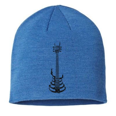 Rock And Roll Skeleton Guitar Music Lover Rockstar Gift Sustainable Beanie