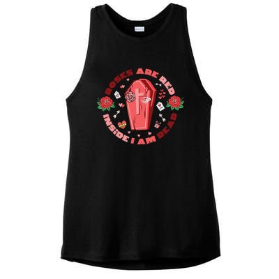 Roses Are Red Inside Im Dead Funny Skeleton Coffin Dark Cool Gift Ladies PosiCharge Tri-Blend Wicking Tank