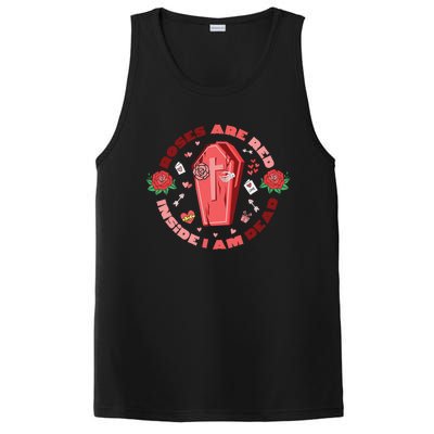 Roses Are Red Inside Im Dead Funny Skeleton Coffin Dark Cool Gift PosiCharge Competitor Tank