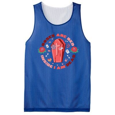 Roses Are Red Inside Im Dead Funny Skeleton Coffin Dark Cool Gift Mesh Reversible Basketball Jersey Tank