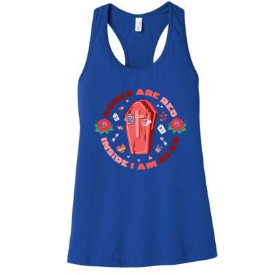 Roses Are Red Inside Im Dead Funny Skeleton Coffin Dark Cool Gift Women's Racerback Tank