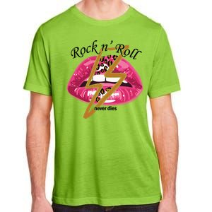 Rock And Roll Never Dies Lips Adult ChromaSoft Performance T-Shirt